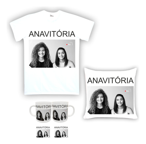 Kit Camiseta, Almofada E Caneca Ana Vitória