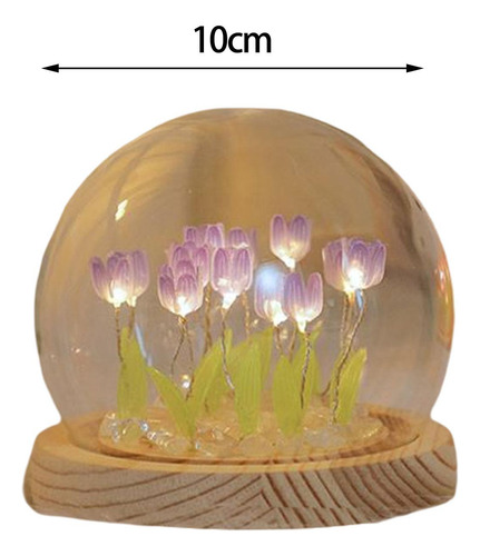 Flores De Tulipán Violeta Luz De Noche Diy Flores