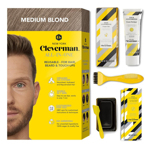 Cleverman Kit Integral Para Hombres: Cubre Canas Gris Con