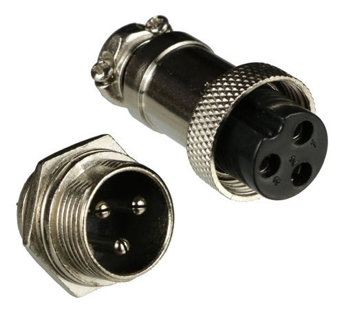 2 * Conector Circular Mike 3 Vias Ls-3001-3009 Macho E Fêmea