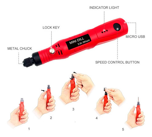 Kit Mini Retífica Portátil Multifuncional 78 Em 1 Sem Fio