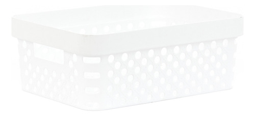 Caja Canasto Organizador Perforado Multiuso Gardenlife Color Blanco