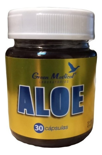 Aloe Vera En Cápsulas 30 Dosis  (250 Mg Green Medical) Sabor Sin Sabor