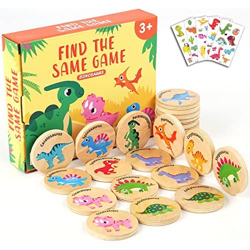 Protado Wooden Match Memory Game For Kids, 24pc P7trf