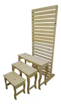 Comprar Combo Candy Bar De Pino 3 Mesas+ Panel Plegable 0.80x2.00 Mt
