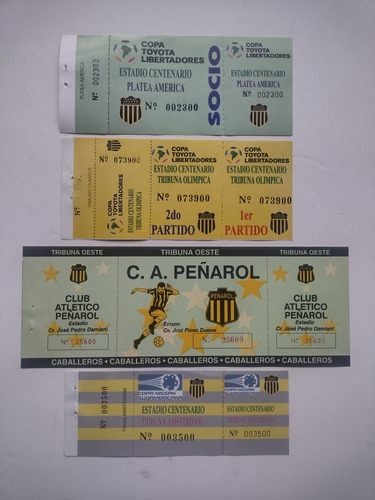 Peñarol Entradas Futbol Colección Antiguas Libertadores 