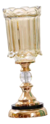 Jarrón De Cristal Con Flores, Elegante Soporte Para Corto