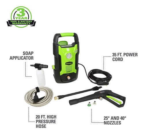 Greenworks 1600 Psi 1.2 Gpm Pressure Washer (upright Hand-ca