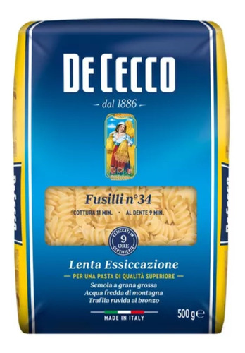 Fideos De Cecco Fusilli N° 34 500 Gr. 