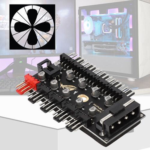 Wendry Pc Fan Hub, Chasis De Ordenador De 10 Canales De Alta