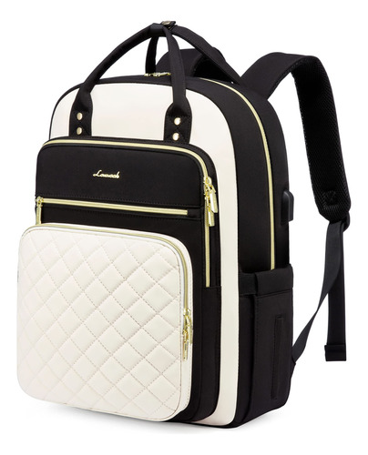 Lovevook Mochila Para Laptop Para Mujer, D-negro-beige