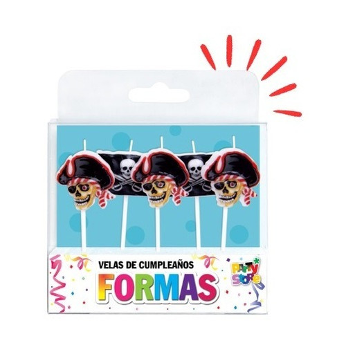 Party Store - Velas Formas Set Piratas X 5 Piezas Cumpleaños