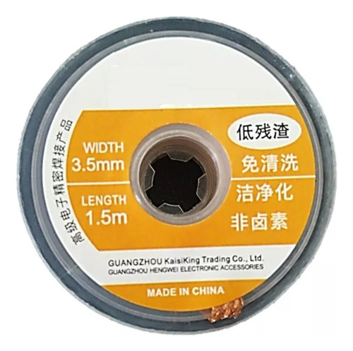 Hilo Trenzado Limpia Estaño Alambre De Cobre 3.5mm X 1.5m