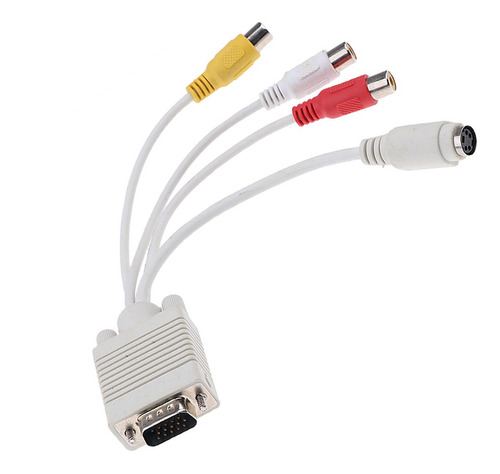 Vga A Tv Av 3-rca Adaptador Convertidor De S-video Cables