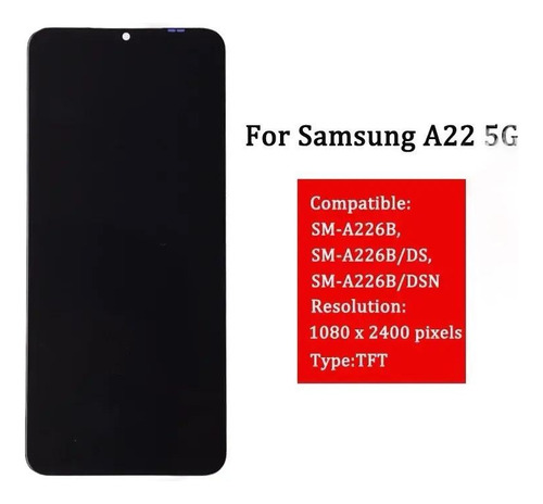 Display Compatible Samsung A22 5g Con Marco Sm-a226 Negro
