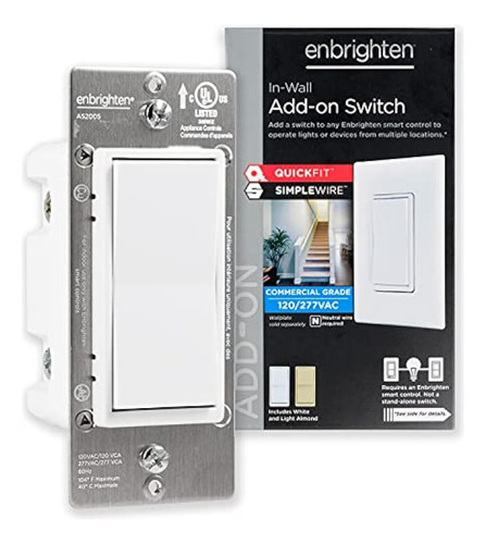 Enbrighten Add-on Switch Quickfit Y Simplewire, In-wall Rock