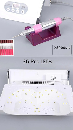 Imagen 4 de 10 de Torno Para Uñas 4 En 1 Aspirador Y Lampara Led Profesional