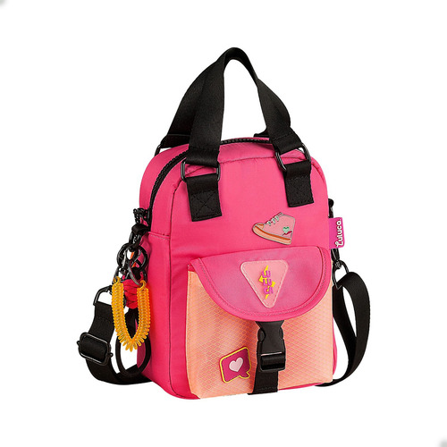 Bolsa Rosa Infantil Menina Tiracolo Bag Luluca Desenho Do Tecido Lisa