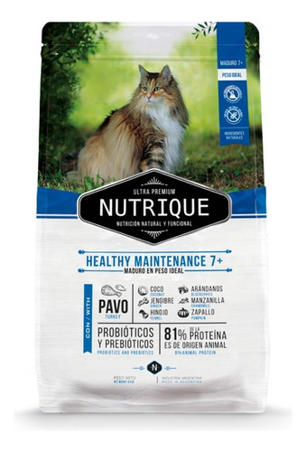 Alimento Nutrique Gato Cat Healthy Maintenance 7+ Senior 2kg