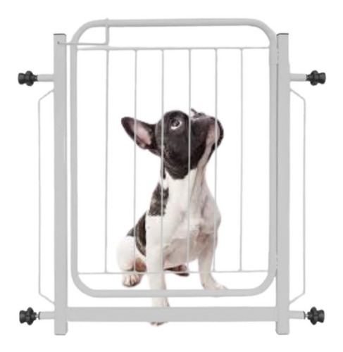 Portão Pet Cães Cachorro Grade Segurança Bebês 78 A 112cm Cor Branco