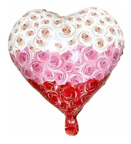 Pack 5 Globos I Love You Corazones Y Flores Rosas 81 Y 45 Cm