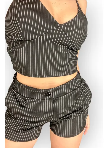 Short Mujer Sastrero De Punto Roma Rayado Y Escoses MercadoLibre