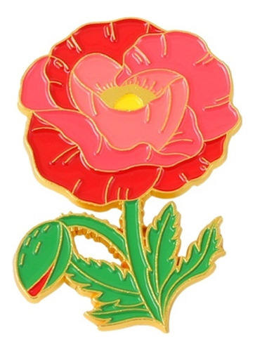 Broche Flor For Mujer,insignia Planta Dibujos Animados