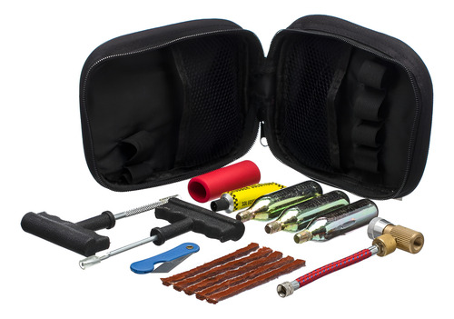 Kit Viagem De Moto Reparo Furo Conserto Pneu S/ Camara Co2