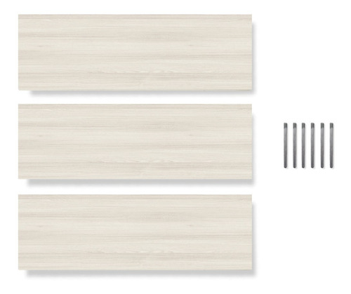 Imagen 2 de 9 de Set De 3 Repisas Flotantes Minimalistas Madera 40x15 Cm Color Teca Ártico