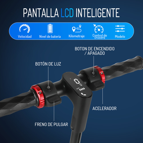 HONEY WHALE F4 Scooter Eléctrico Plegable para Adultos, Patin electrico con Motor de 450W, Velocidad Máxima 30KM/H Autonomía 13KM, 3 Velocidades, Llantas Sólidas HONEYWHALE