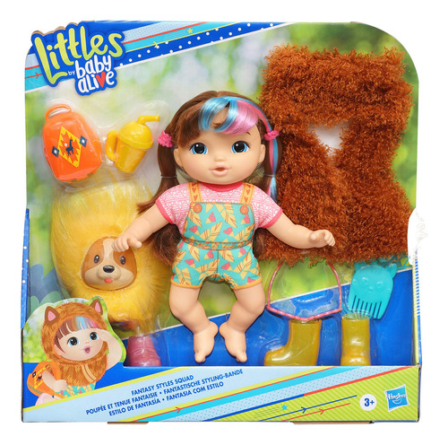 Muñeca Escuadra Little Harlyn Pelo Castaño Liso Accesorios S