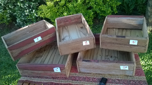 Caja Cajon Organizador Rusticos Porta Macetas Madera $ C/u