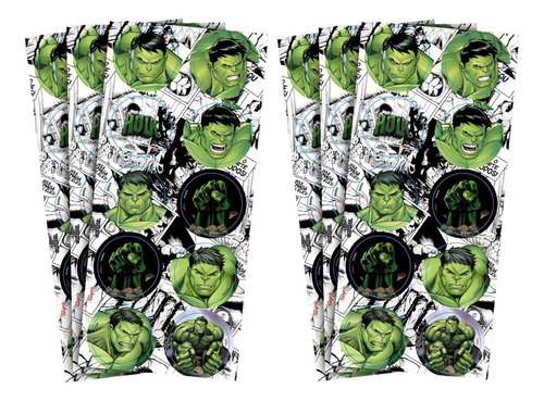 60 Adesivos Incrível Hulk - 6 Cartelas Com 10 Adesivos Cada