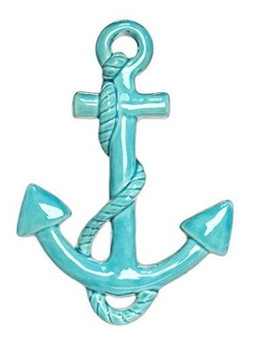 Mayrich 9  X 6,5  Porcelana Turquesa Anchor Pared Acento.