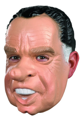 Disguise Máscara De Richard Nixon, Negro, Blanco, Marrón .
