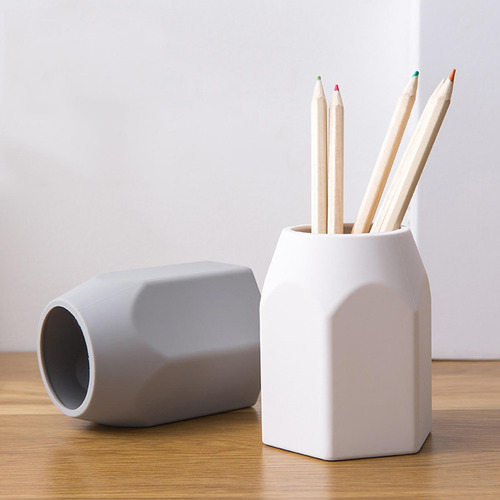 Portalápices, Soporte Para Maquillaje, Antideslizante, Gris