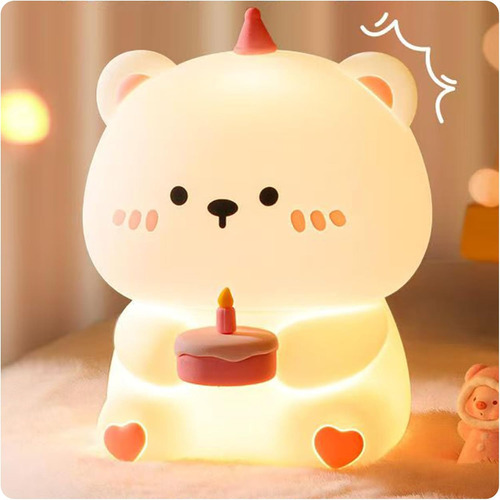 Luz Nocturna De Oso Táctil Recargable Para Niños