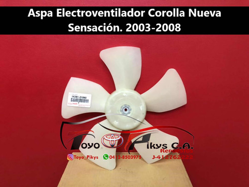 Aspa De Electroventilador Corolla 2003 Al 2008