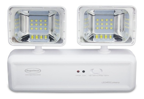 Luminária de emergência Segurimax 25919 LED com bateria recarregável 13.2 W 110V/220V branca