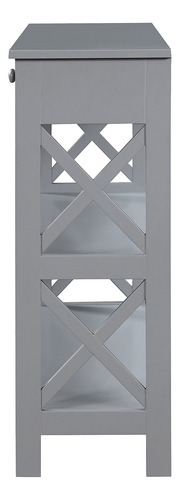 Mesa Auxiliar Con 1 Cajón Color Gris Colección Oxford