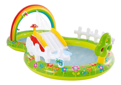 Piscina Inflable Centro De Juegos Con Rociador Intex 57154