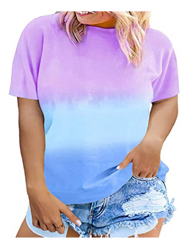 Camiseta De Manga Corta Con Estampado Tie-dye De Talla Grand