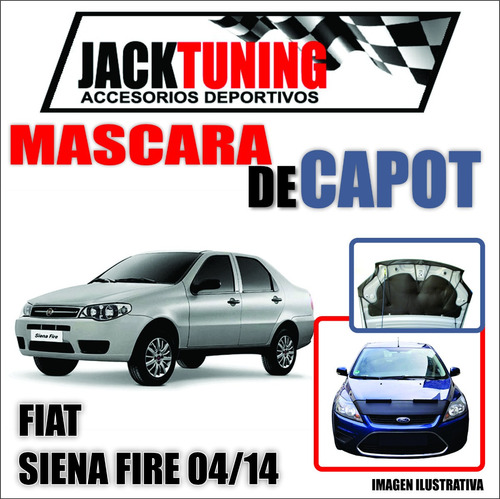 Mascara De Capot Fiat Siena Fire 04/14 En Ecocuero