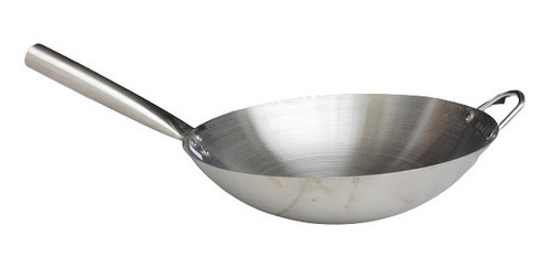 Sarten Wok Chino 34 Cm Acero Inoxidable Calibre 16