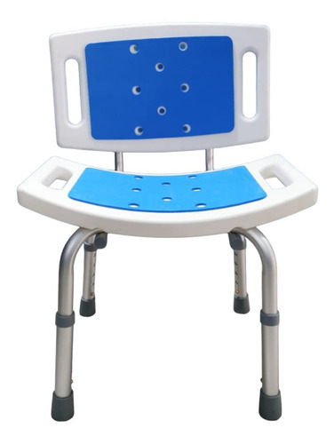 Silla Banco Ducha Con Respaldo Asiento Acojinado Azul