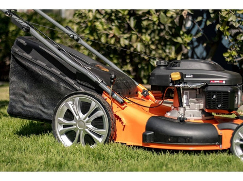 Imagen 3 de 7 de Podadora de césped a gasolina Truper P-622 color naranja con potencia de 6hp 22" de corte