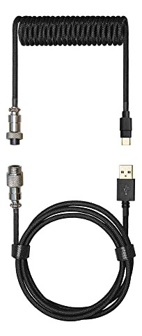 Cable Teclado Usb-c Coiled Negro Con Conector Metálico