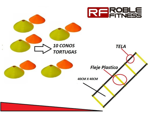Kit De Entrenamiento Funcional Escalera Coordinacion Cono