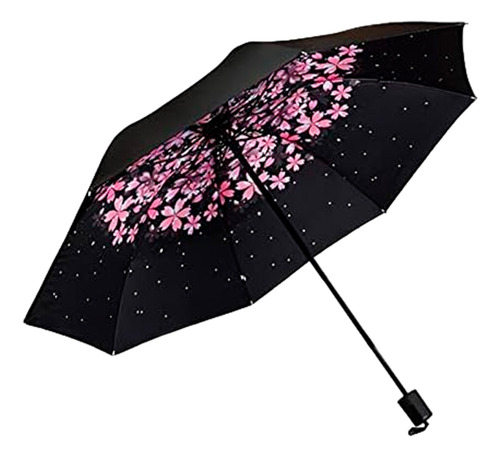 Paraguas De Flores Sombrilla Lluvia Protección Sol Uv