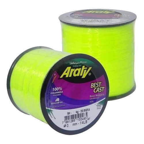 Bobina Tanza Nylon Monofilamento Araty 0.60 Mm Amarillo Fluo